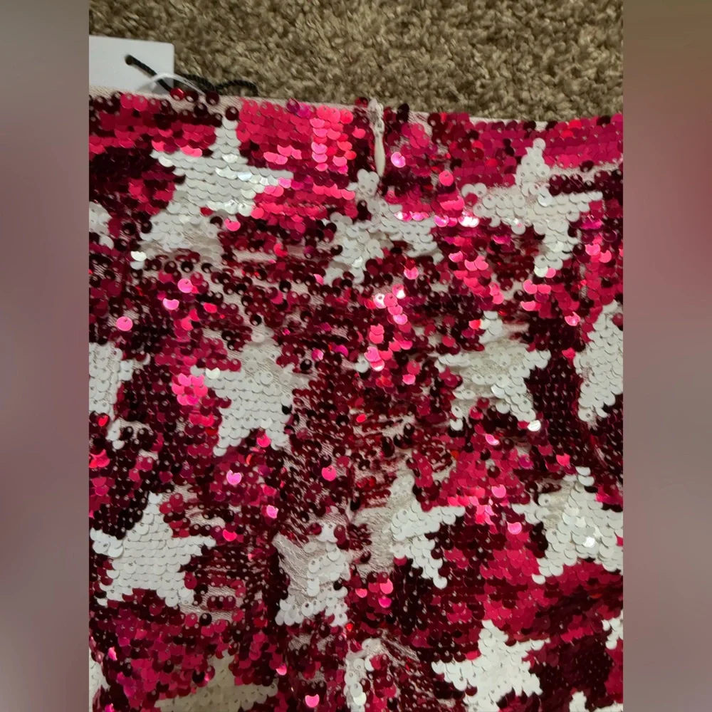 Nasty Gal Pink and White Star Sequin Flare Pants - Picture 6 of 6
